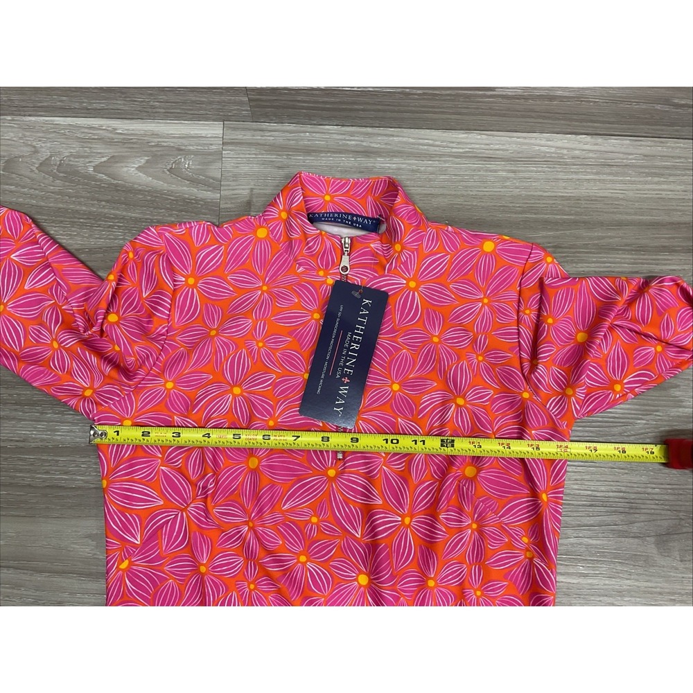 NEW Katherine Way UPF 50 Pink Orange Floral Polo Resort Stretch Dress XXS USA - Picture 8 of 15